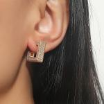 Imported Radiant Square Luxe Earrings – Crystal Perfection In Gold Square Luxe Earrings