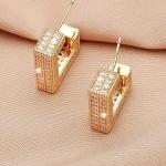 Imported Radiant Square Luxe Earrings – Crystal Perfection In Gold Square Luxe Earrings