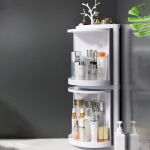 360° Rotatable Corner Bathroom Storage Organizer Dustproof Cosmetic Cabinet