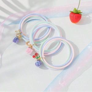 (nw000153 ) (pack Of 5) Korean Style Rubber Band Hair Rope Hair Ring Cute Accessories