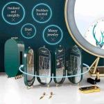 Jewellery Box Organiser With Mirror – Foldable Exquisite Dustproof Jewelry Storage Case Multi-function Screen Shaped Metal Display Jewelry Stand For Earring – Necklace & Bracelet