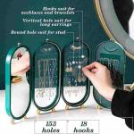 Jewellery Box Organiser With Mirror – Foldable Exquisite Dustproof Jewelry Storage Case Multi-function Screen Shaped Metal Display Jewelry Stand For Earring – Necklace & Bracelet