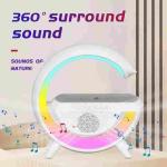 3 In 1 G Smart Station, Multifunctional Wireless Lamp, G Led Table Stand, Dimmable Night Light Touch Lamp Alarm Clock With Music Sync, Home Office Study Bedside Decor Lamp
