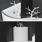 360° Rotatable Corner Bathroom Storage Organizer Dustproof Cosmetic Cabinet