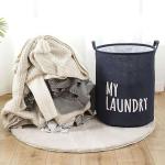 Drawstring Laundry Basket Waterproof Canvas Dirty Clothes Storage Foldable Toy Organizer