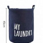 Drawstring Laundry Basket Waterproof Canvas Dirty Clothes Storage Foldable Toy Organizer