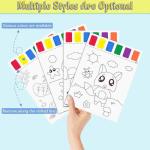 1 Book Magic Drawing Doodle Water Color Painting Book 12 Pages With 1pcs Brush