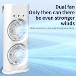 Portable Mini Double Fan Air Cooler With Mist Humidifier And Led Lighting, Mini Table Cooling Fan For Home & Office – Rechargeablel