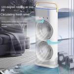 Portable Mini Double Fan Air Cooler With Mist Humidifier And Led Lighting, Mini Table Cooling Fan For Home & Office – Rechargeablel