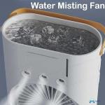 Portable Mini Double Fan Air Cooler With Mist Humidifier And Led Lighting, Mini Table Cooling Fan For Home & Office – Rechargeablel