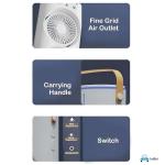 Portable Mini Double Fan Air Cooler With Mist Humidifier And Led Lighting, Mini Table Cooling Fan For Home & Office – Rechargeablel