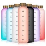 1l Motivational Water Bottle 32oz Reusable Plastic Drinking Bottle With Time Marker Leakproof Fashion Style Bottle For Travel