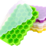Silicone Ice Cube Tray 37 Grid Ice Cube Mold With Lid Honeycomb Ice Maker Reusable Ice Container For Whiskey Coffee Juice