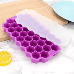 Silicone Ice Cube Tray 37 Grid Ice Cube Mold With Lid Honeycomb Ice Maker Reusable Ice Container For Whiskey Coffee Juice