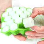 Silicone Ice Cube Tray 37 Grid Ice Cube Mold With Lid Honeycomb Ice Maker Reusable Ice Container For Whiskey Coffee Juice
