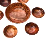 Handmade Wooden Bowls Set Of 7 Pcs , – 1 Large & 6 Small Bowls