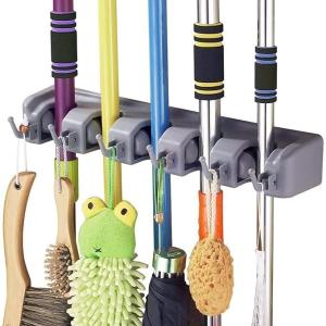 Mop And Broom Holder Wall Mount | Organizer For Home Garden Garage And Storage