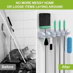 Mop And Broom Holder Wall Mount | Organizer For Home Garden Garage And Storage