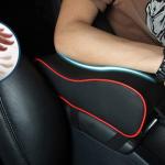 High Leather Car Arm Rest Mats Memory Foam Filler Car Center Console Arm Rest Car Seat Covers Car-styling