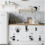 8 Pcs Cartoon Black Kitty Switch Sticker Home Decor Living Room