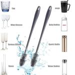 1 Pcs Silicone Feeder Bottle Brush Glass Brush Cup Brushes Long Handle | Silicone Bottle Cleaning Brush With Long Handler