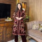 3 Pcs Beautiful Embroidery Suit Shamose Silk With Round Neck