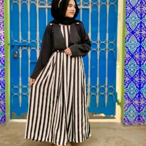 2 Pcs Zebra Printed Long Frock Linen Fabric With Jacket