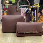 Momina 3pcs Bag Set Luxury Hand Bagset For Girls – Leather Cross Body & Shoulder Bag – Large Capacity Bag