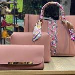 Momina 3pcs Bag Set Luxury Hand Bagset For Girls – Leather Cross Body & Shoulder Bag – Large Capacity Bag