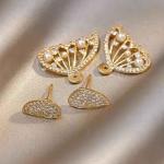 Korean Zircon And Pearl Butterfly Front Back Earrings | Luxury Look Artificial Earrings | Girls Earrings | Women Earrings